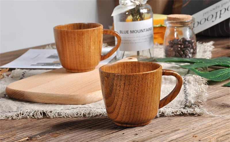 Wooden Big Belly Cups Handmade Natural Spruce Wood Cups Beer Tea Coffee Milk Water Cup Kitchen Bar Drinkware for Kitchen