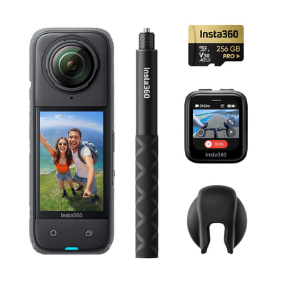 Insta360 X4 - 8K Waterproof 360 Action Camera, 4K Wide-Angle Video, Invisible Selfie Stick, Removable Lens Guards, 135 Min Last