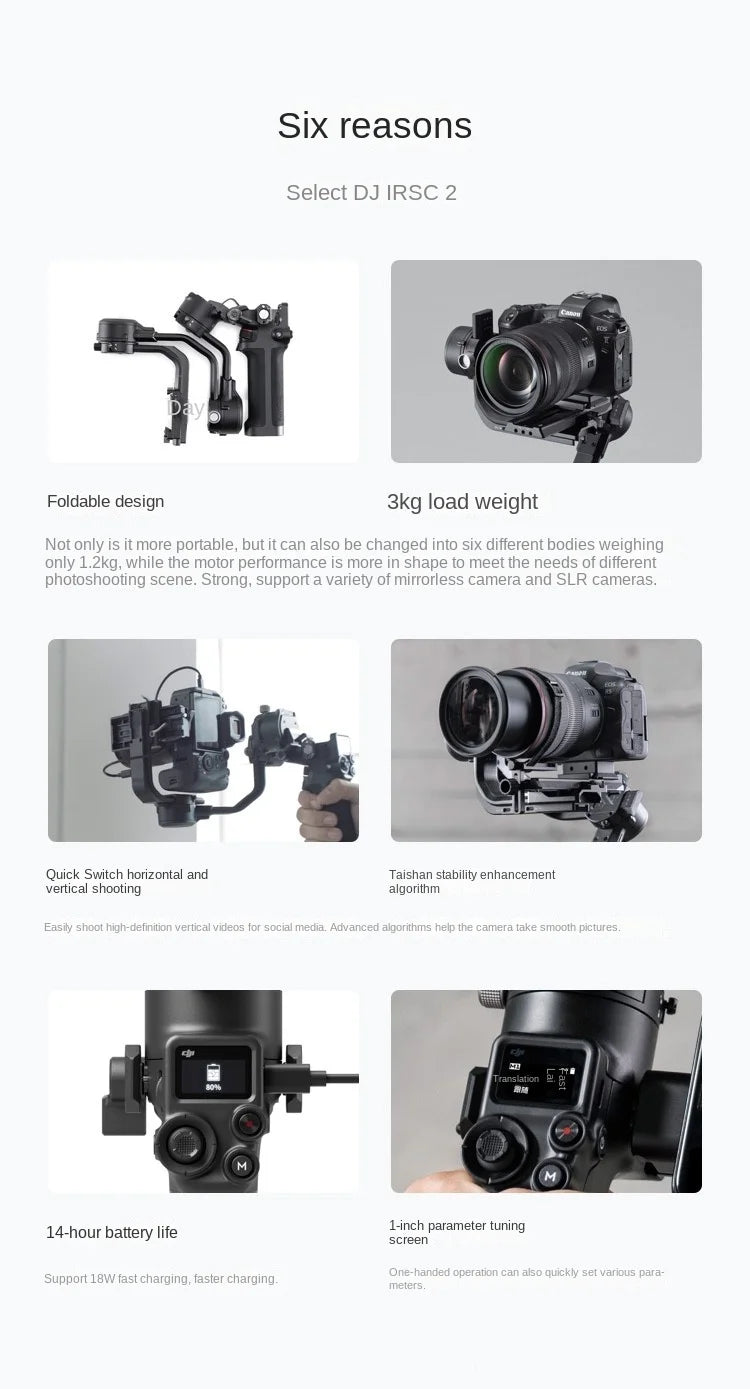 HOT SALE DJ Ruying rsc2 DJ Ronin professional-grade three-axis micro-SLR stabilizer handheld gimbal Mammoth 150 wireless microph