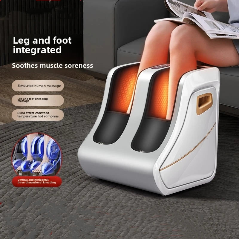 Foot & Calf Massager Heat Plantar Relief Circulation Shiatsu Deep Kneading Compression Adjustable for Women and Men Factory Sale