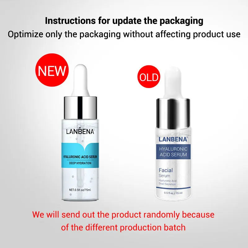 LANBENA Hyaluronic Acid Vitamin C Six Peptide Pore and Acne Treatment Serum Deep Hydration Brighten Skin Anti-Aging Essence