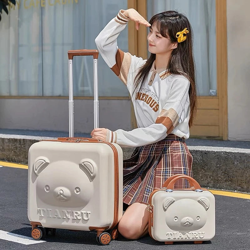 2023 New Cartoon Travel Suitcase with Hand bag 20 inch Girls Trolley Bag Fashion Women Suitcase Rolling Luggage set