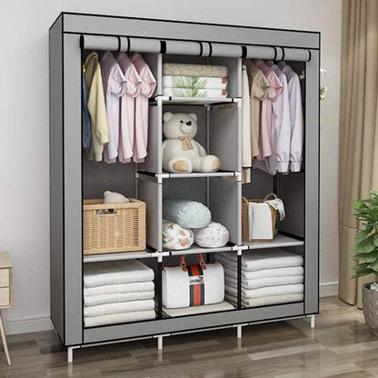 LEEGOHOME Portable Closet Large Wardrobe Closet Clothes Organizer with 6 Storage Shelves, 4 Hanging Sections 4 Side Pockets - MarvelouStoree