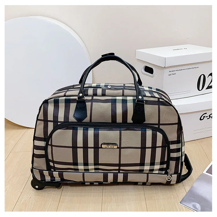 Large Capacity Women Travel Suitcase Trolley Bags Wheeled Bag Oxford Waterproof Rolling Luggage Travel Bag With Wheels