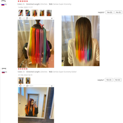 Lupu Synthetic Rainbow Highlighted Hair Girl One Chip In Hair Extension Hairpin Long Straight Hair Clip For Hair False Hair