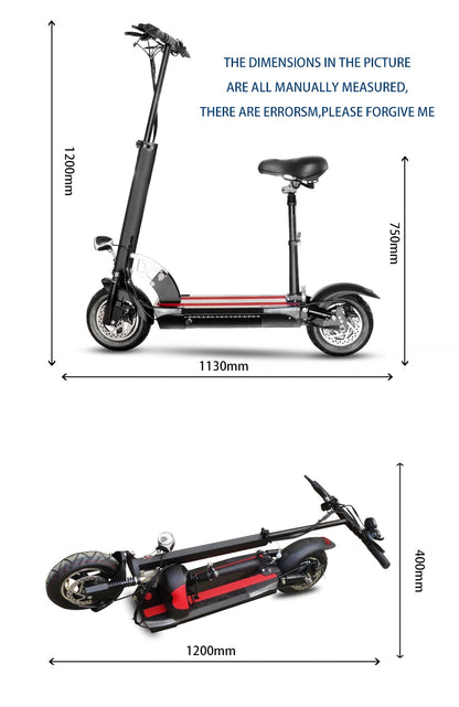 1200W 1300W 2400W 6000W Commuter Seated Adults Electric Scooter 48V/72V E-Scooter 10 inch Tubeless Off Road Tire with LCD