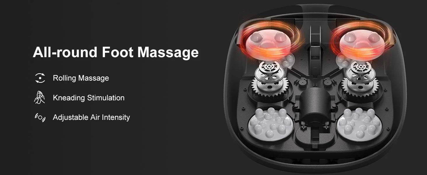 Medcursor Shiatsu Foot Massager Machine with Heat Roller Muscle Relaxation Pain Relief Electric Fully Wrapped Foot Massage - MarvelouStoree