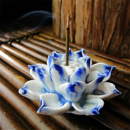 Handmade Lotus Incense Stick Holder Ceramic Sandalwood Incense Holder Home Teahouse Office Decor Aromatherapy Censer