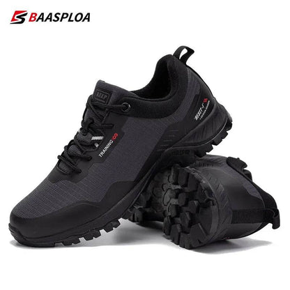 Baasploa New Men Anti-Skid Wear Resistant Hiking Shoes Fashion Waterproof Outdoor Travel Shoes Sneaker Comfortable Male Shoes - MarvelouStoree