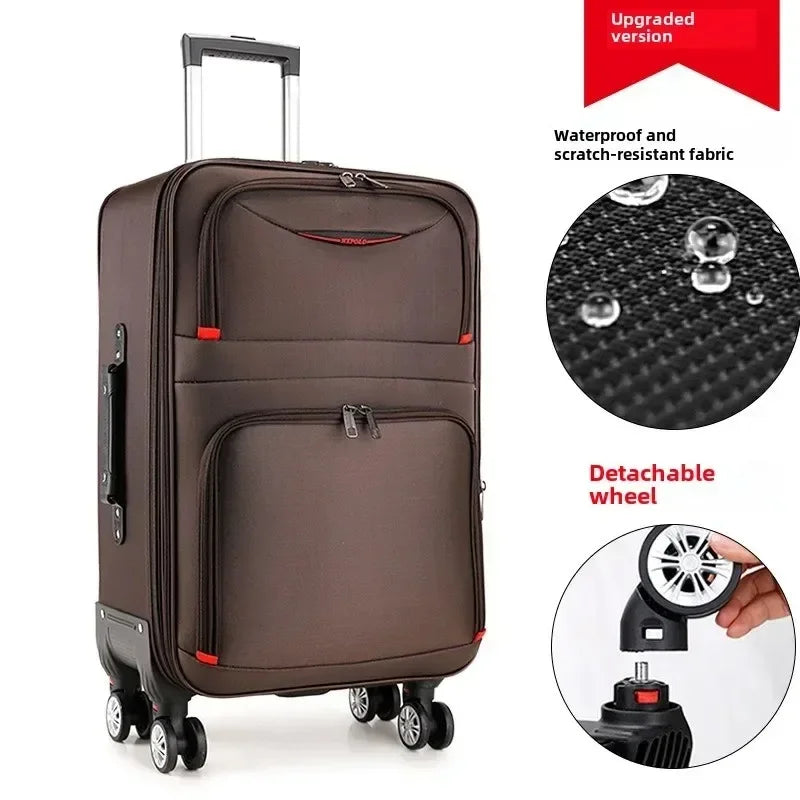 Detachable Wheel Suitcase Waterproof Luggage Carry-on Travel Bag Large Capacity Oxford Rolling Luggage Set Password Trolley Case