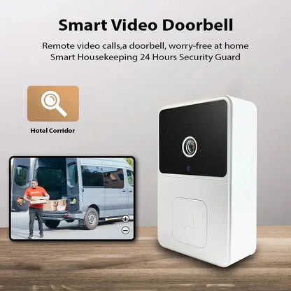 WiFi Video Doorbell Camera Visual Wireless Smart Doorbell Night Vision Two-Way Audio Cloud Storage Security Door Bell Chime