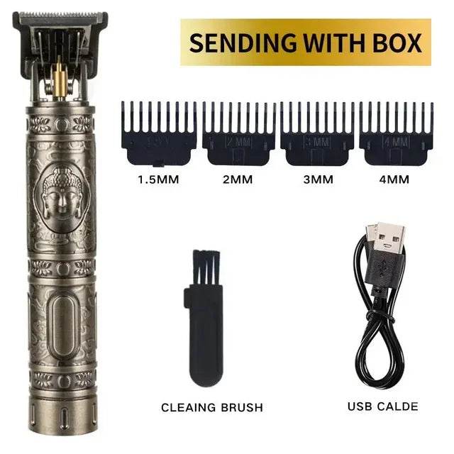 Professional T9 Vintage Electric Rechargeable Hair Clipper Machine Hair Barber Trimmer For Men Hair Cutting - MarvelouStoree