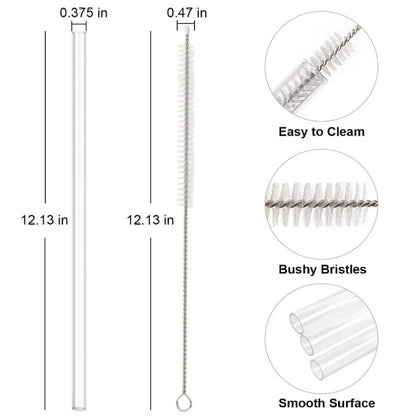 6 pack Replacement Straws for Stanley 40oz Adventure Quencher Travel Tumbler, Reusable Plastic Straws with Cleaning Brush