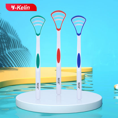 Y-Kelin Sales Silicone Tongue Scraper Brush Cleaning Food Grade Single Oral Care To Keep Fresh Breath 3Color Pack No.1