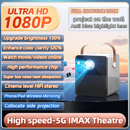 4K HD Android Smart Projector Dual band 5G WiFi Connection for Massive Resources on Mobile Phones Portable Projector for Cinemas