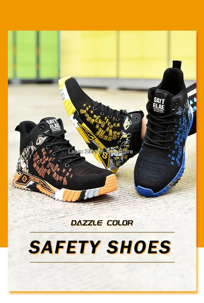 High Top Safety Shoes Men Steel Toe Work Shoes Men Women Work Safety Boots Anti Smash Safety Indestructible Work Boot Breathable