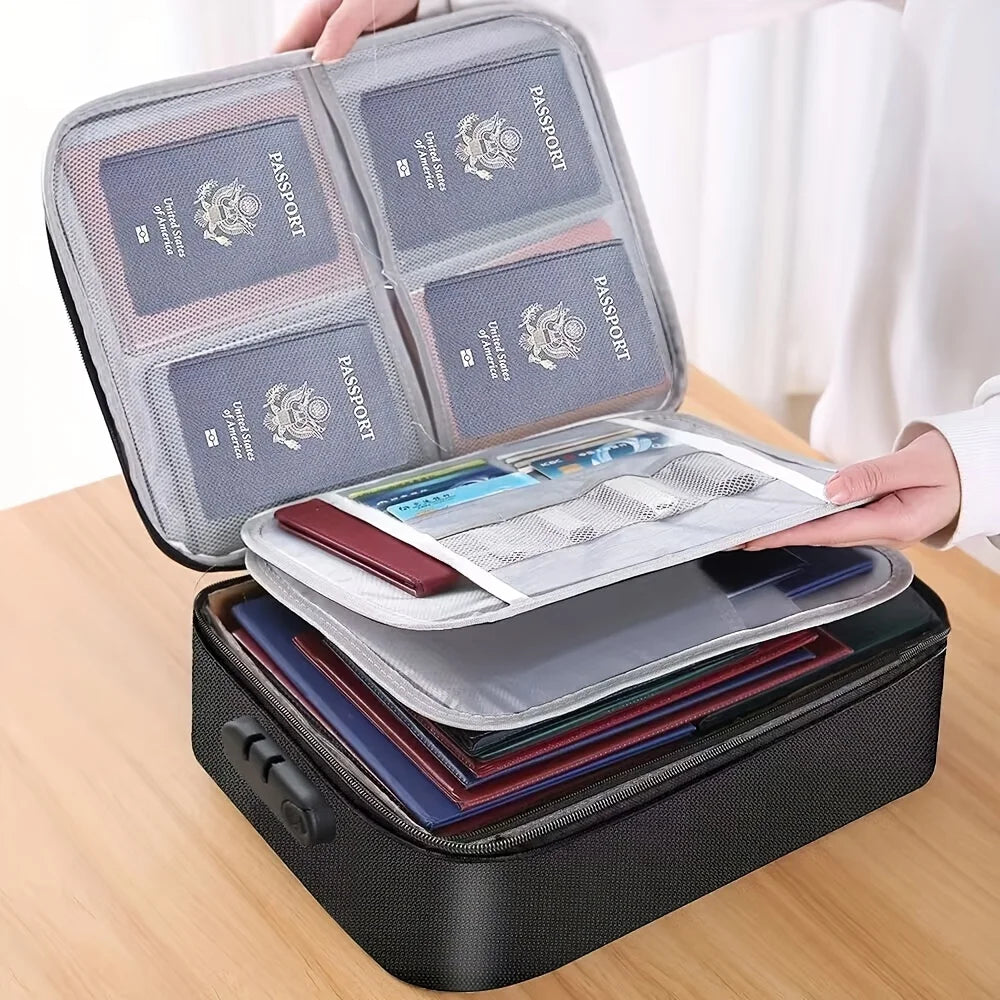 File Organizer Bags Document Home Office Travel Safe BagMulti-Layer Portable Storage For Important  Passport Certificates Legal