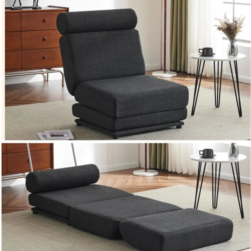 Single Sofa Chair Foldable Single Sofa Bed with Pillow,Portable Foldable Sofa Bed,Leisure Sofa Chair,Easy to Store,Dark Grey