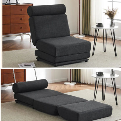 Single Sofa Chair Foldable Single Sofa Bed with Pillow,Portable Foldable Sofa Bed,Leisure Sofa Chair,Easy to Store,Dark Grey