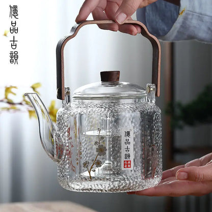 Steamable Teapot Household Glass Tea Maker High Temperature Resistant Steaming and Boiling Dual-purpose Teapot