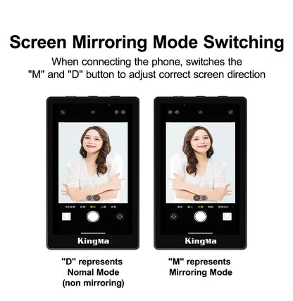 Phone Vlog Selfie Monitor Screen Support 4K Wired Recording Using Phone Rear Camera for iPhone Selfie Vlog Live Stream TikTok