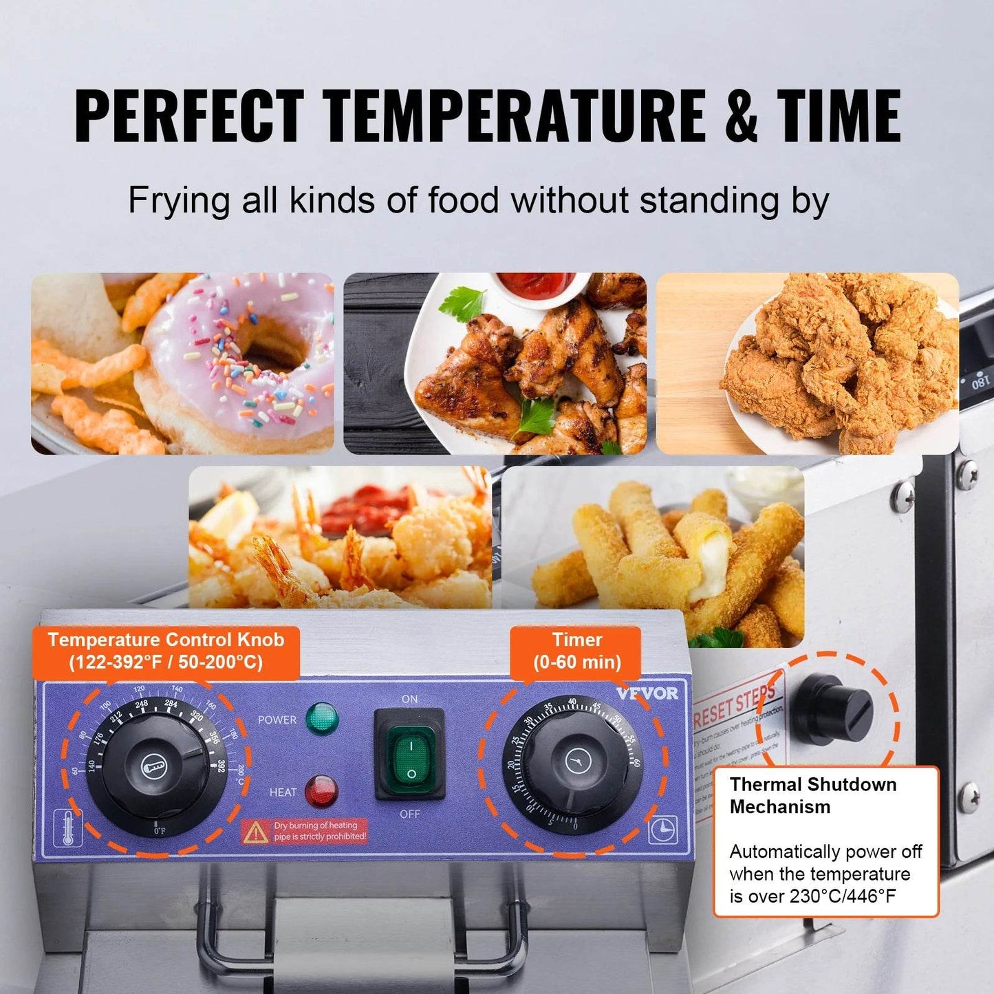 VEVOR Commercial Electric Deep Fryer w/Dual Tanks 12L Countertop Fryer w/Oil Filter and Timed for Fried Chicken French Frie - MarvelouStoree