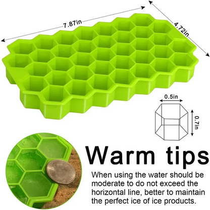 Large-capacity Ice Trays Silicone Mold Reusable Honeycomb Ice Cube Maker Food Grade Ice Maker with Lids Popsicle Mould Mold