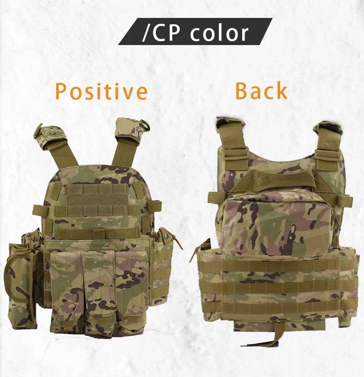 6094 Military Combat Army Wargame VestNylon Pouch Molle Gear Tactical Vest Body Armor Hunting Plate Carrier Airsoft Accessorie