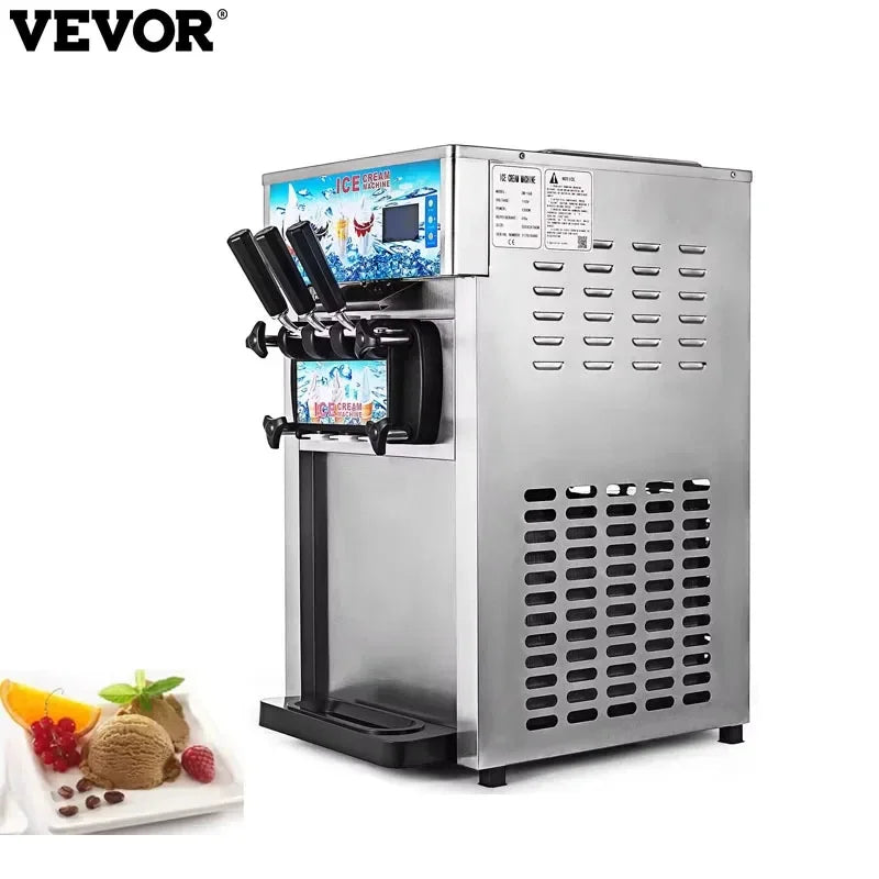 VEVOR Commercial  Ice Cream  freezer Machine 3-flavor Yogurt Maker  One-click Clean 18L/H LCD Display new soft ice cream machine