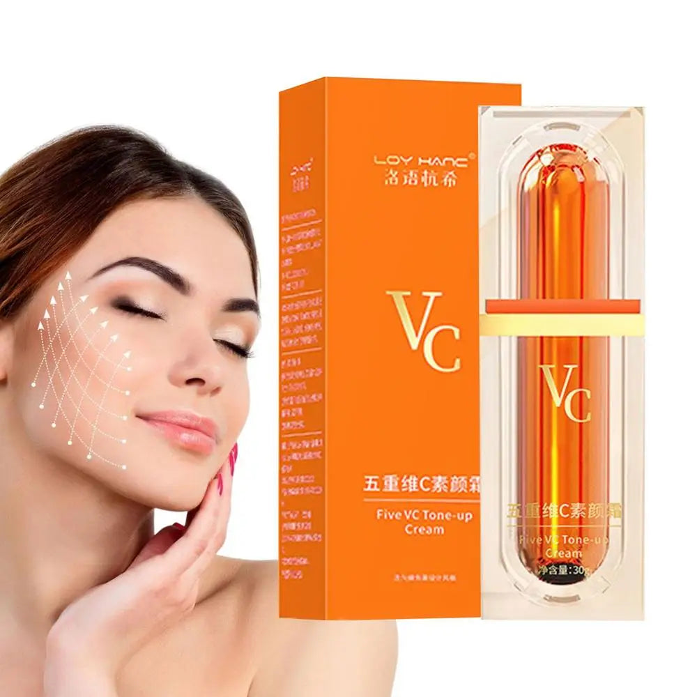 Vitamin C Face Cream Whitening Five VC Tone Up Cream Moisturizer Anti Aging Pimple Wrinkle Spots Remover Brightening Skin Care