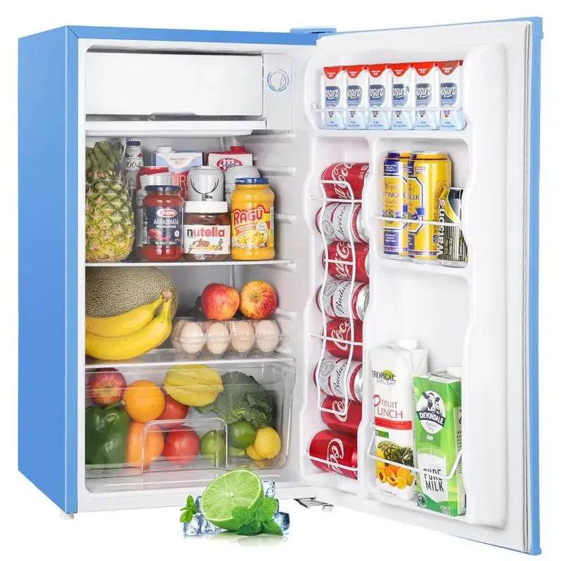 Upstreman 3.2 Cu.Ft Mini Fridge with Freezer, 5 temperature settings, Energy Saving, Single Door Refrigerator - MarvelouStoree