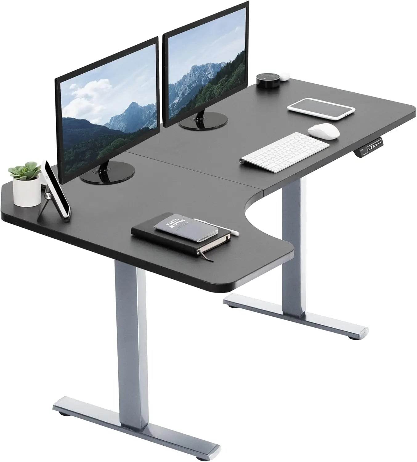 Electric Rustic Standing Desk Workstation, Memory Controller Height Adjustment Particle Board, Steel Computer Standing Desk - MarvelouStoree