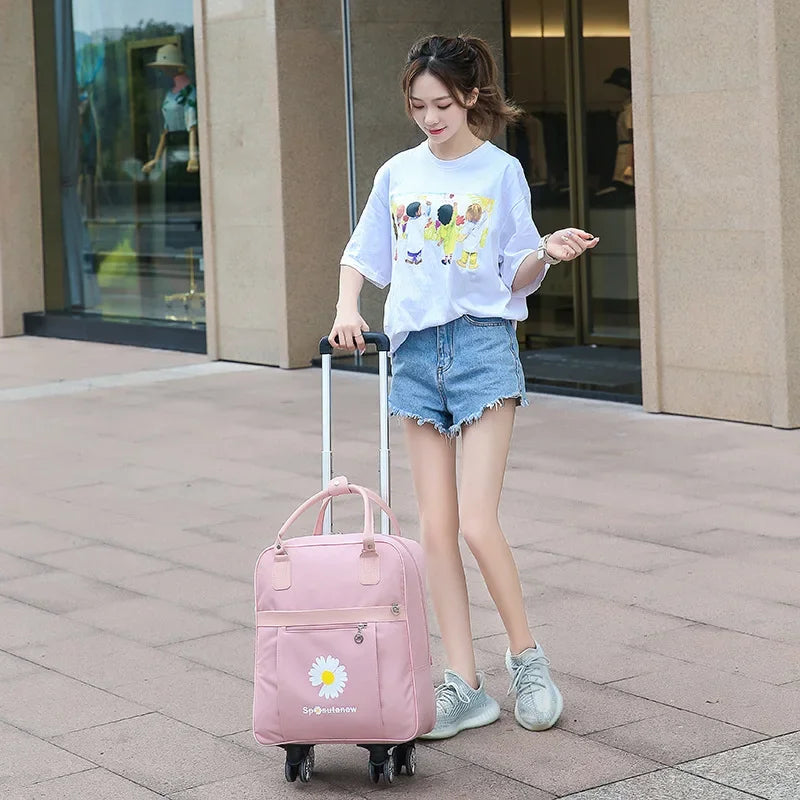 Trolley Travel Bag Universal Wheel Luggage Bag Convenient Boarding Bag Waterproof Backpack Handbag Rolling Trolly Suitcase