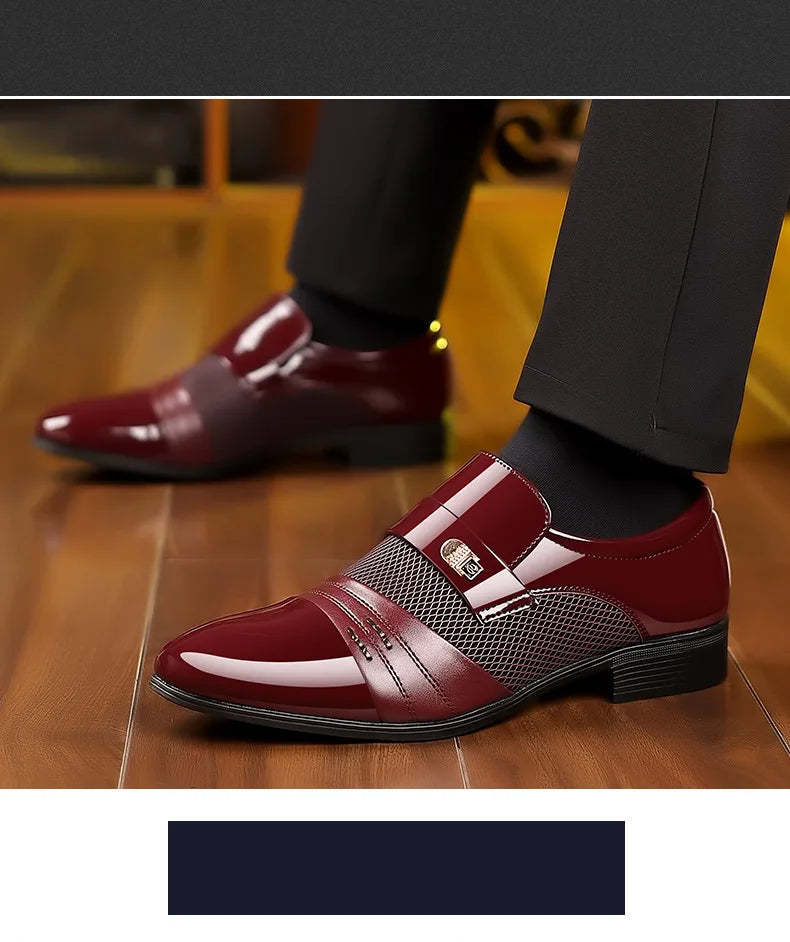 Men Formal Leather Shoes Black Pointed Toe Men Loafers Party Office Business Casual Shoes for Men Oxford Shoes Mens Dress Shoe