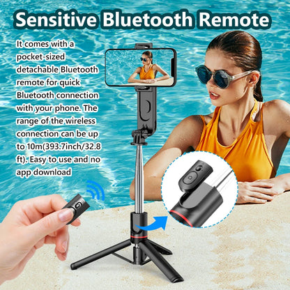 Selfie Stick Tripod with 3 Colors Fill Light Foldable Tripod with Bluetooth Wireless Remote for Xiaomi iPhone Samsung Smartphone