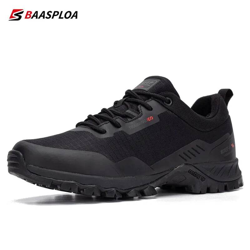 Baasploa New Men Anti-Skid Wear Resistant Hiking Shoes Fashion Waterproof Outdoor Travel Shoes Sneaker Comfortable Male Shoes - MarvelouStoree