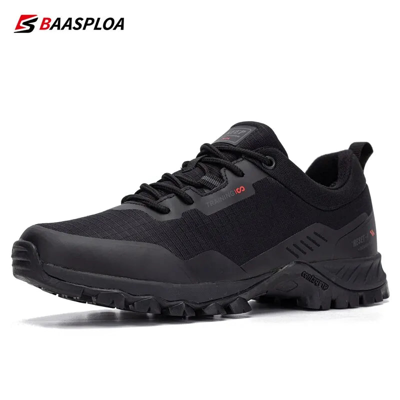 Baasploa New Men Anti-Skid Wear Resistant Hiking Shoes Fashion Waterproof Outdoor Travel Shoes Sneaker Comfortable Male Shoes