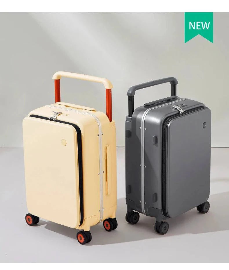 Mixi New Design Wide Handle Suitcase Men Carry-On Luggage Women Travel Trolley Case 20 Inch Cabin PC Aluminum Frame M9275