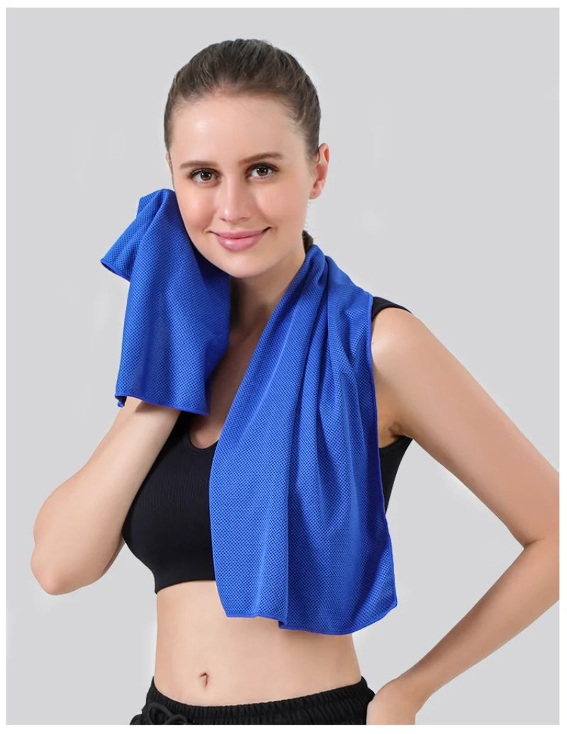 Portable Mini Silica Gel Set Cold Towel Polyester Fiber Outdoor Cooling Towel Fitness sports gym Running quick Dry Cool Towel