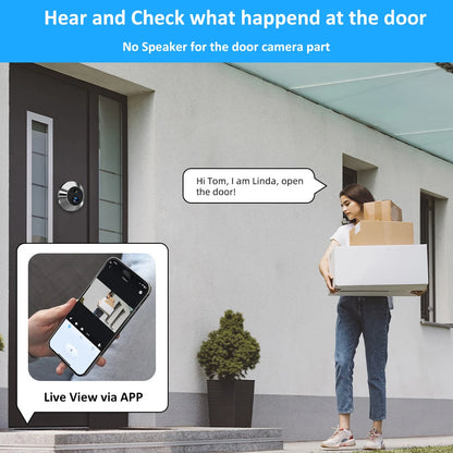 Smart 3MP Mini Digital Peephole Door Camera Wireless WiFi Infrared IR PIR Motion Detection Digital Viewer Doorbell iCam365 APP