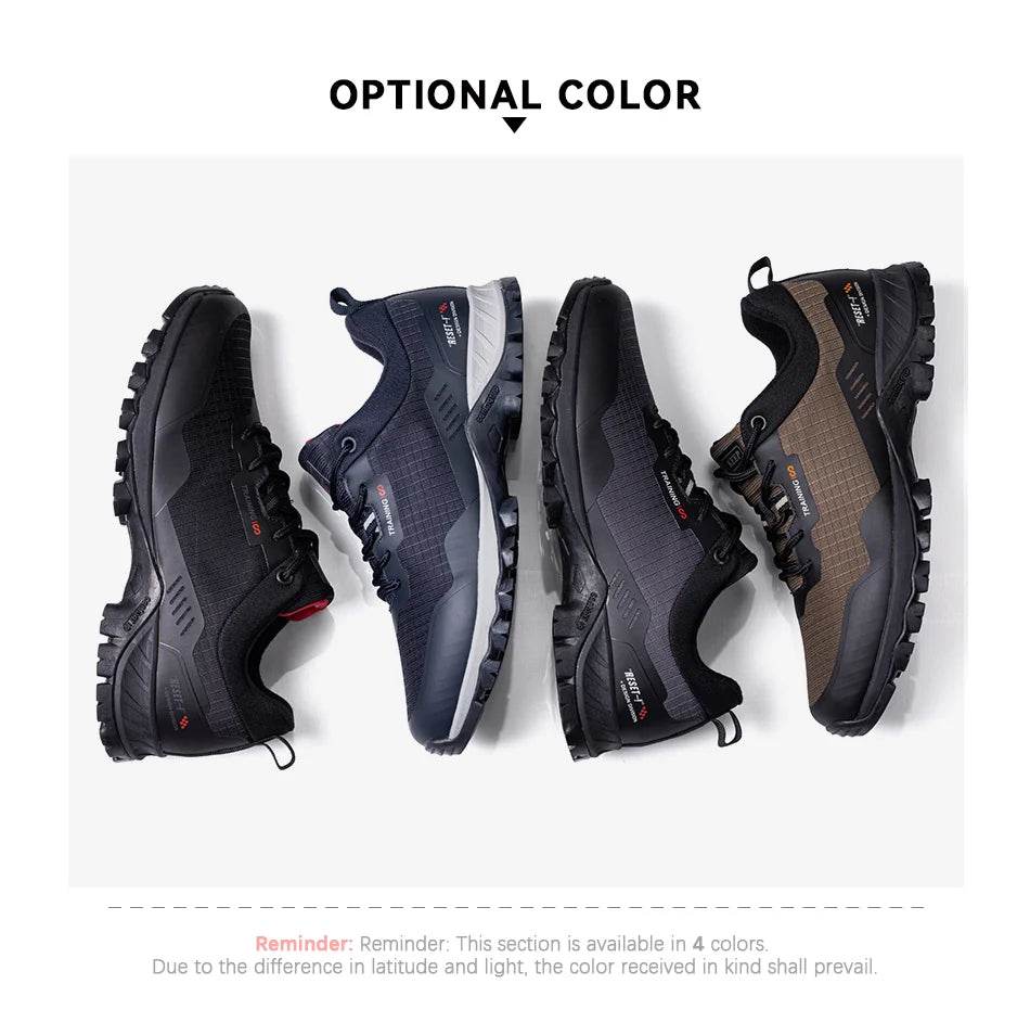 Baasploa New Men Anti-Skid Wear Resistant Hiking Shoes Fashion Waterproof Outdoor Travel Shoes Sneaker Comfortable Male Shoes - MarvelouStoree