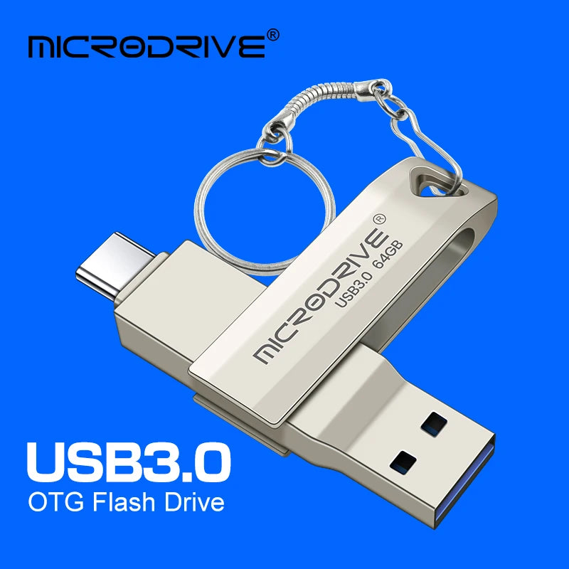 2 in 1 Usb 3.0 OTG USB-C Flash Pen Drive Metal Memory Stick flash Disk 64GB 128GB 256G USB3.0 Dual C Pendrive