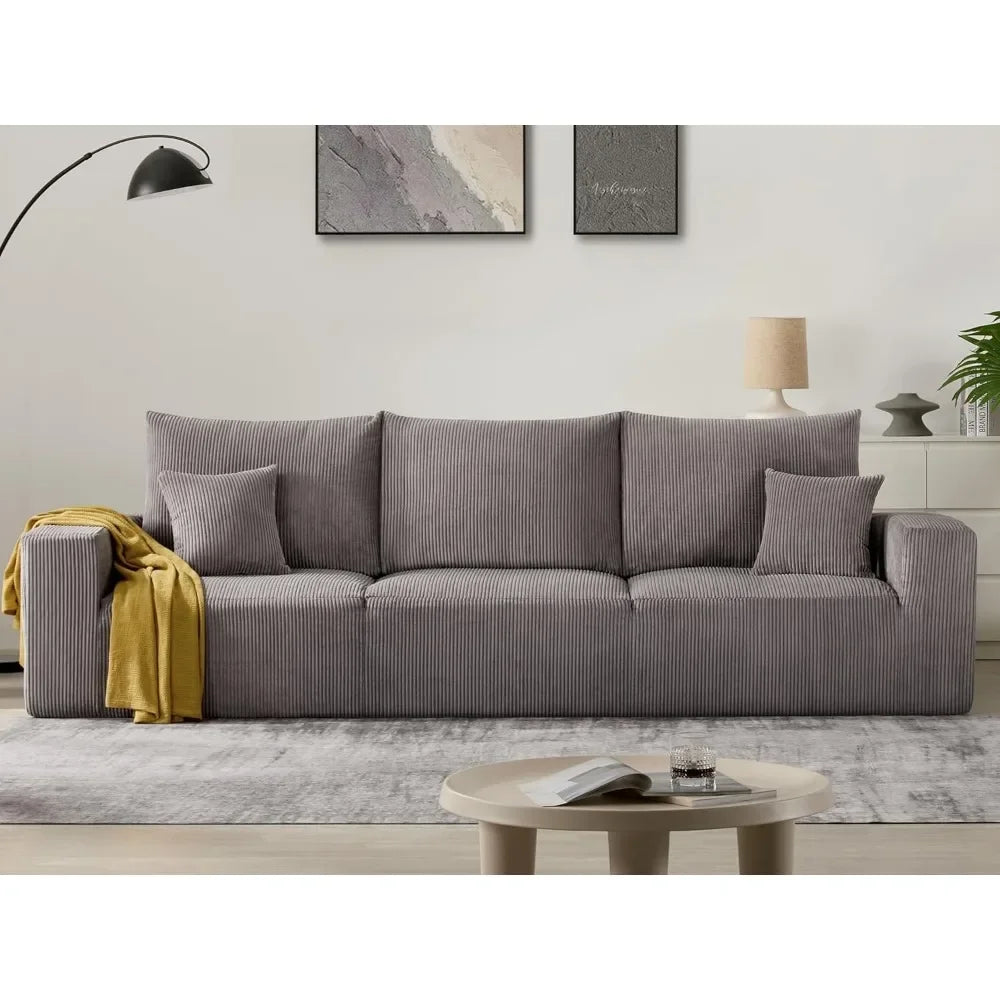 Sectional Modern Sleeper Sofa Couches for Living Room，Modular Corduroy Convertible Full Sponge Compression Sofas for House