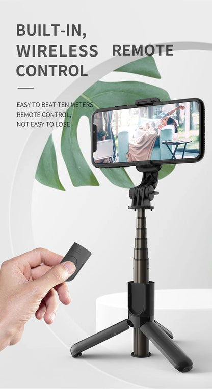 Wireless Selfie Stick Tripod Stand Foldable Monopod For Gopro Action Cameras Smartphones Balance Steady Shooting Live