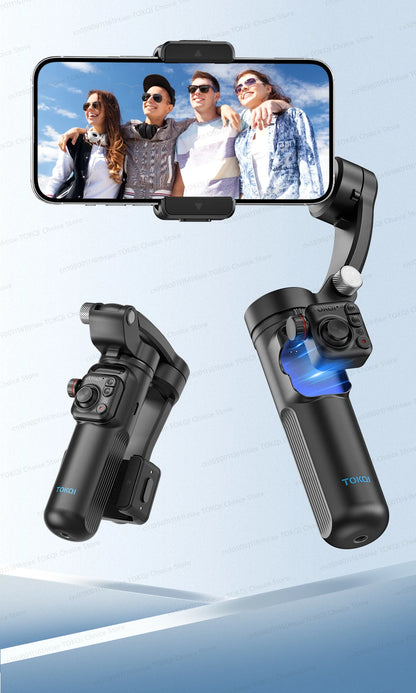 Handheld Gimbal Stabilizer Selfie Tripod with Wireless Remote for Smartphone 3-Axis Anti Shake Gimbal Foldable for iPhone Xiaomi