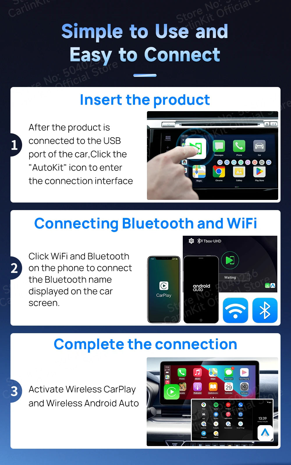 2024 New CarlinKit Android 13 CarPlay AI Box HDMI Wireless CarPlay Android Auto TV Video Box Qualcomm SDM660 8-Core Split Screen