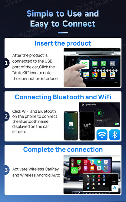 2024 New CarlinKit Android 13 CarPlay AI Box HDMI Wireless CarPlay Android Auto TV Video Box Qualcomm SDM660 8-Core Split Screen