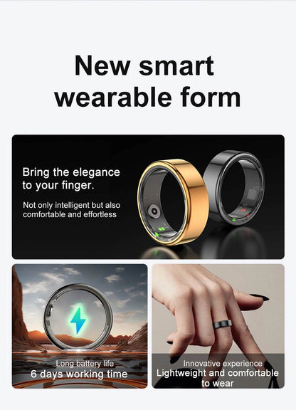 [2024 ] COLMI R02 Smart Ring Military Grade Titanium Steel Shell Health Monitoring IP68 & 5ATM Waterproof Multi-sport Modes - MarvelouStoree