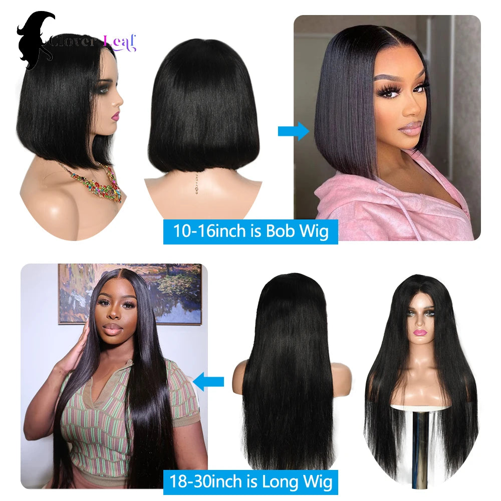 26 28 30 inch Glueless Wigs Human Hair Ready To Wear 4X4 Straight Pre Cut Lace Closure Wig Brazilian Human Hair Wigs For Women