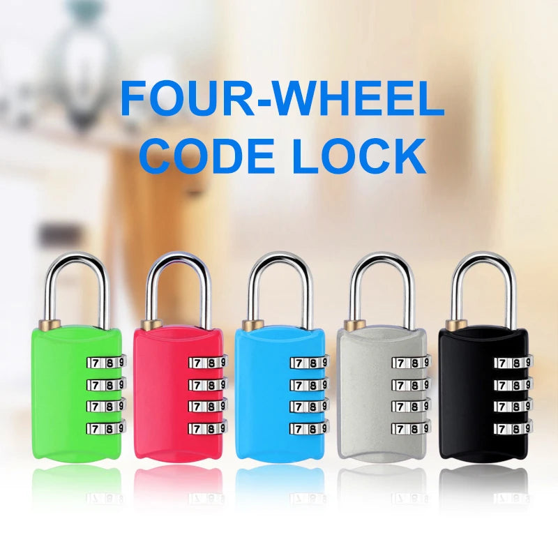 4 Dial Digit Number Combination Password Travel Lock Security Protect Suitcase Luggage Metal Code Password Lock Padlock